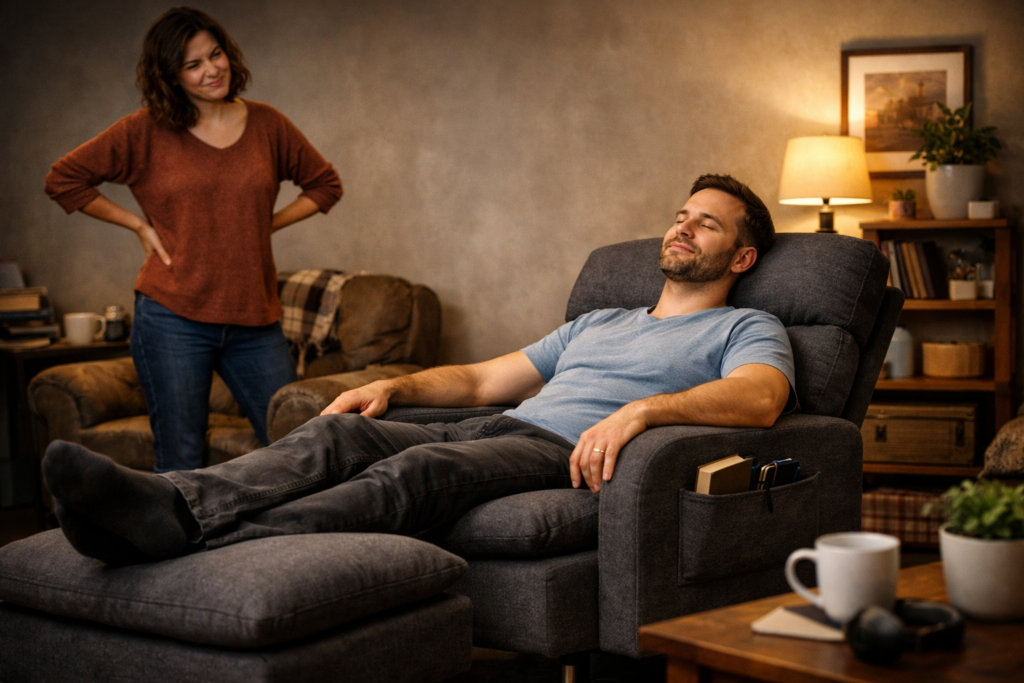 relaxed moment in a cosy room