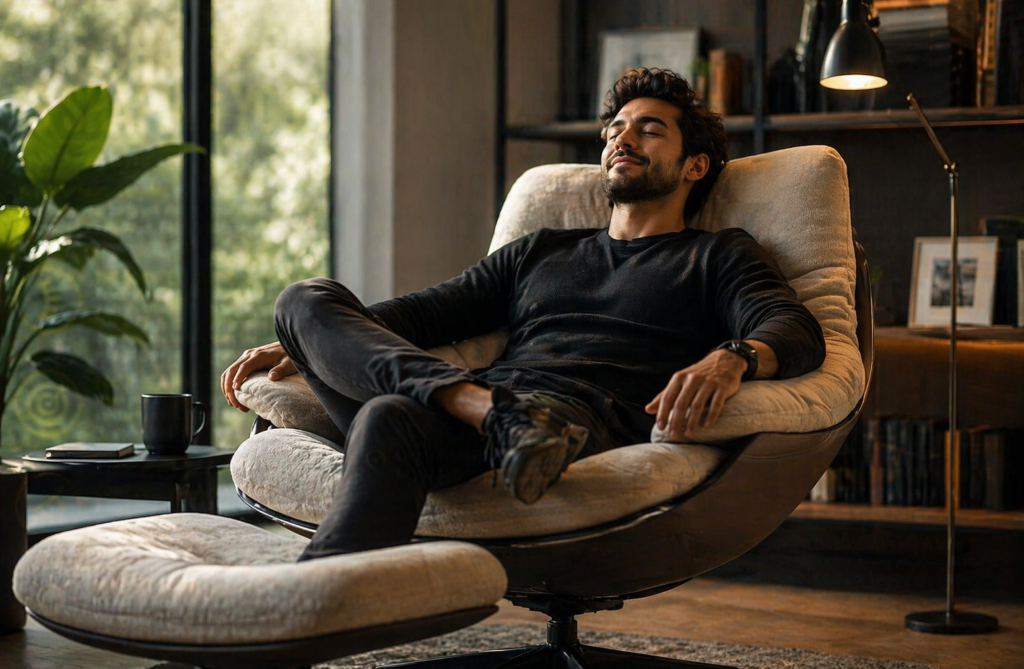 A man sitting on a chair